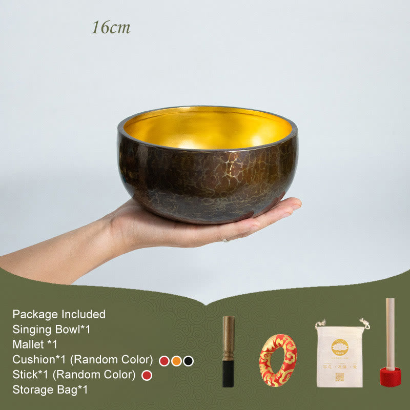 Juego de cuencos tibetanos para meditación, hechos a mano, para sanación, yoga y atención plena. - 16 cm - image 2