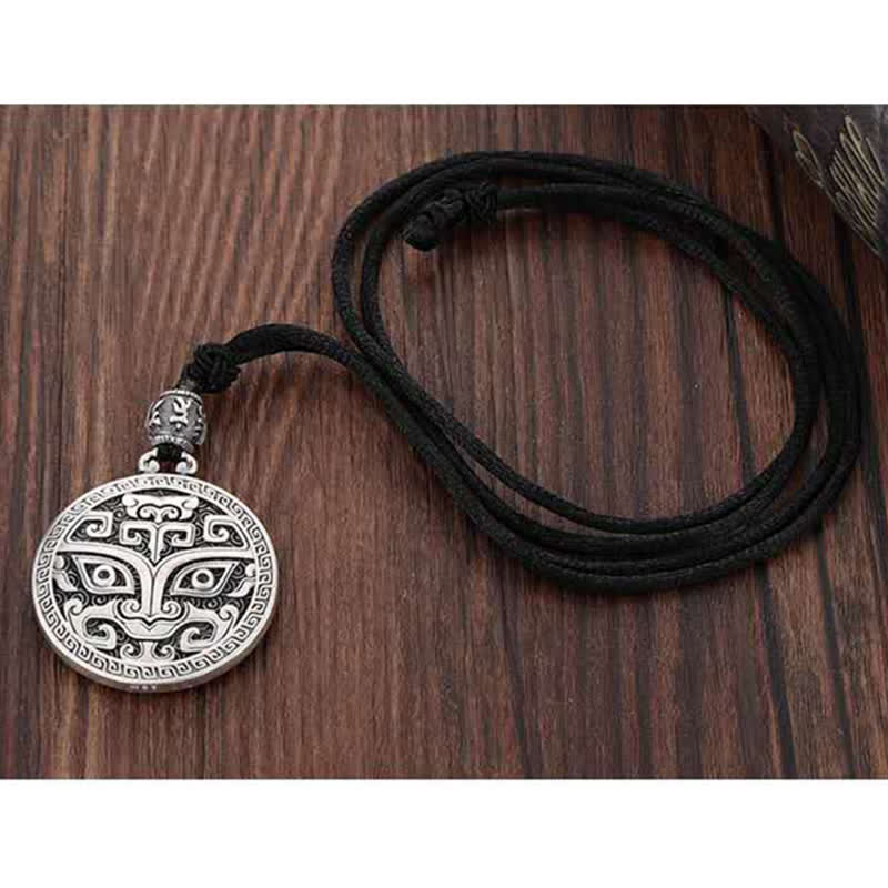 Lucky FengShui criatura mitológica Taotie riqueza collar colgante