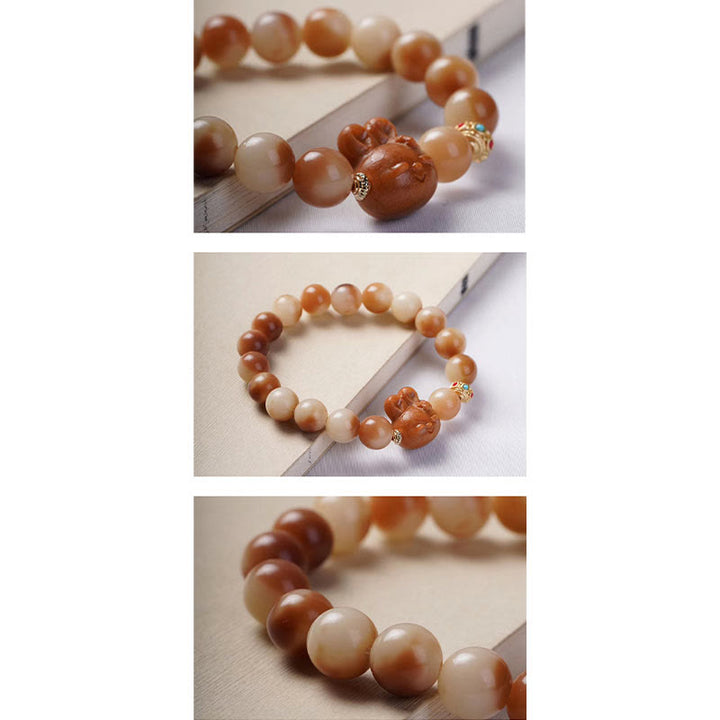 Pulsera de la paz del conejo encantador de la semilla de Bodhi natural de las Buddha Stones