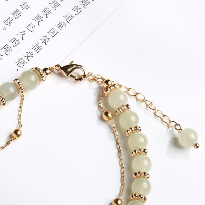Pulsera con dije de maní de plata de ley 925 con jade hetiano natural