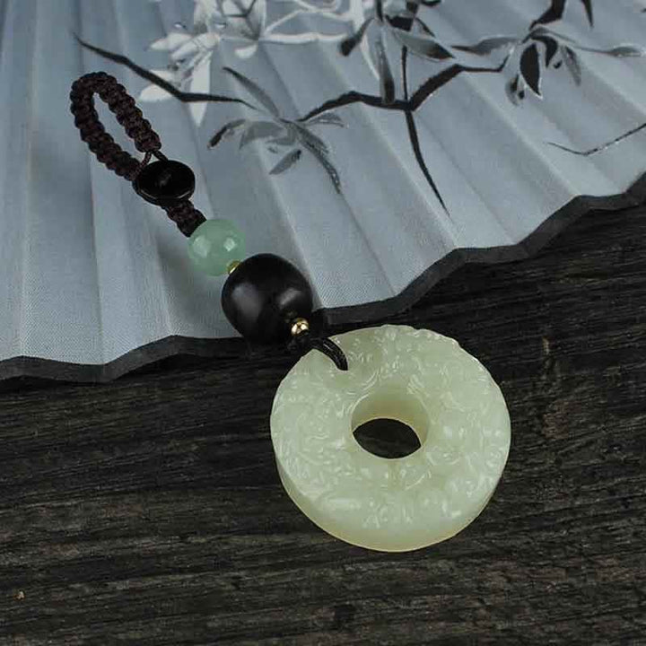 Llavero con hebilla de paz de Jade PiXiu, Buddha Stones , abundancia y riqueza