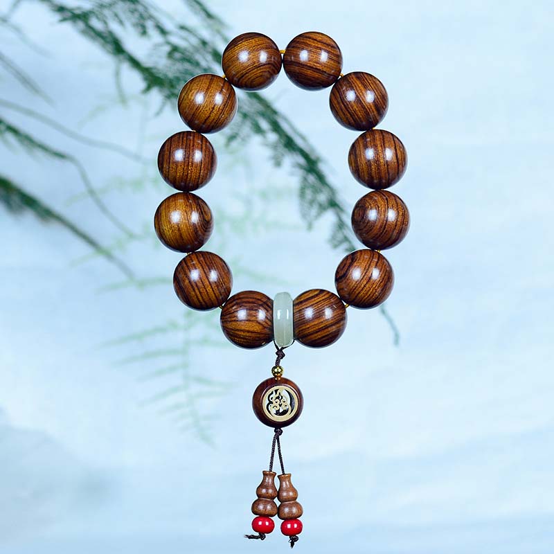 Pulsera con dije de Buddha Stones, palisandro, calidez, calma