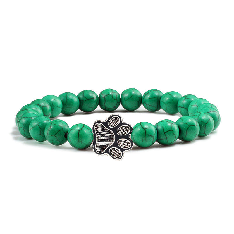 Buddha Stones Pulsera de piedra “Salva a un perro” - Cuentas verde oscuro - image 19
