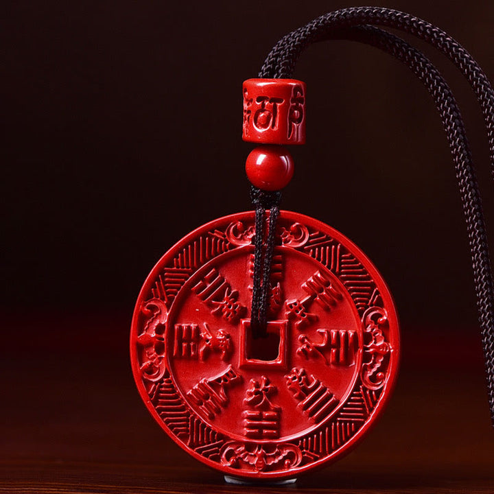 Buddha Stones cinabrio Natural fantasmas de montaña gastar dinero Bagua bendición collar colgante llavero