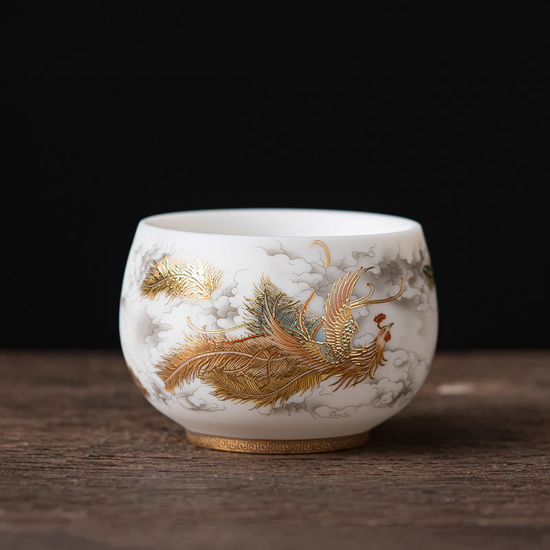 Buddha Stones , dragón Fénix, ciervo de loto, edificio antiguo, pez Koi, taza de té de cerámica, tazas de té de Kung Fu