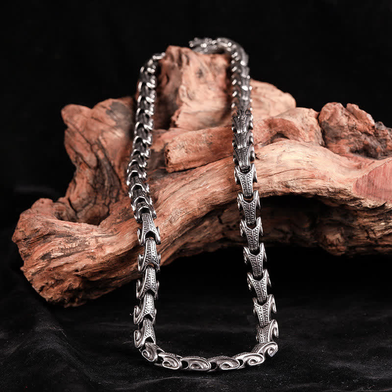 Pulsera con colgante de collar de protección de acero de titanio con diseño de dragón de Buddha Stones - image 4