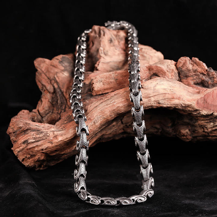 Pulsera con colgante de collar de protección de acero de titanio con diseño de dragón de Buddha Stones - image 4