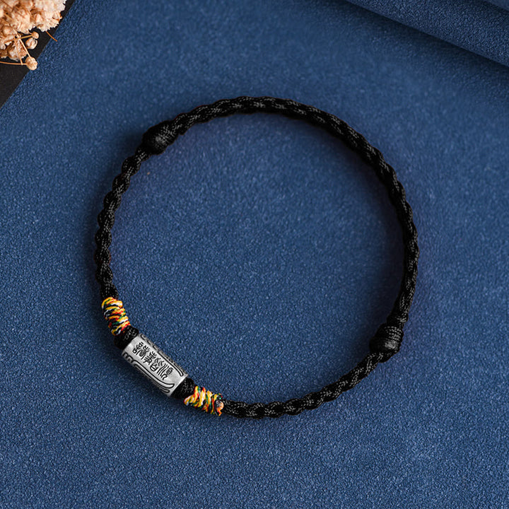 Pulsera tobillera de plata de ley 925 hecha a mano con Buddha Stones, todo va bien, diseño de protección y resistencia - Tobillera (Circunferencia 18-30 cm) - Cuerda negra - image 26