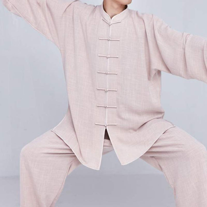 Conjunto de ropa unisex con bordado de Buddha Stones para meditación, oración zen, práctica espiritual de tai chi y qigong - Manga larga color caqui - US14, UK/AU18, EU46 (3XL) - image 12