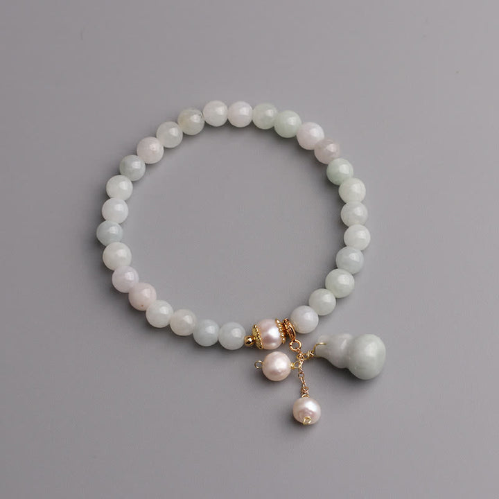 Pulsera de la suerte de la prosperidad de la calabaza de la perla del jade natural de las Buddha Stones