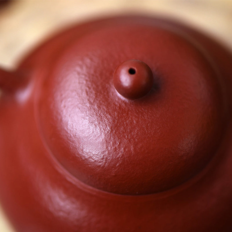 Tetera de kungfú de arcilla púrpura marrón Wen Dan hecha a mano con Buddha Stones Yixing