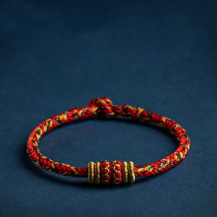 Pulsera de cuerda trenzada de fuerza de la suerte del Buda Natal del zodíaco chino hecha a mano del Tíbet con Buddha Stones