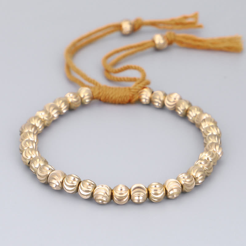 Pulsera de hilo de la suerte con cuentas de cobre hechas a mano tibetana con Buddha Stones