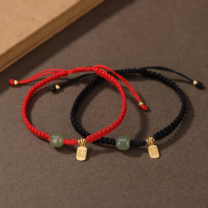 Pulsera de hilo rojo con Buddha Stones , plata de ley 925, Jade hetiano, bendición, riqueza