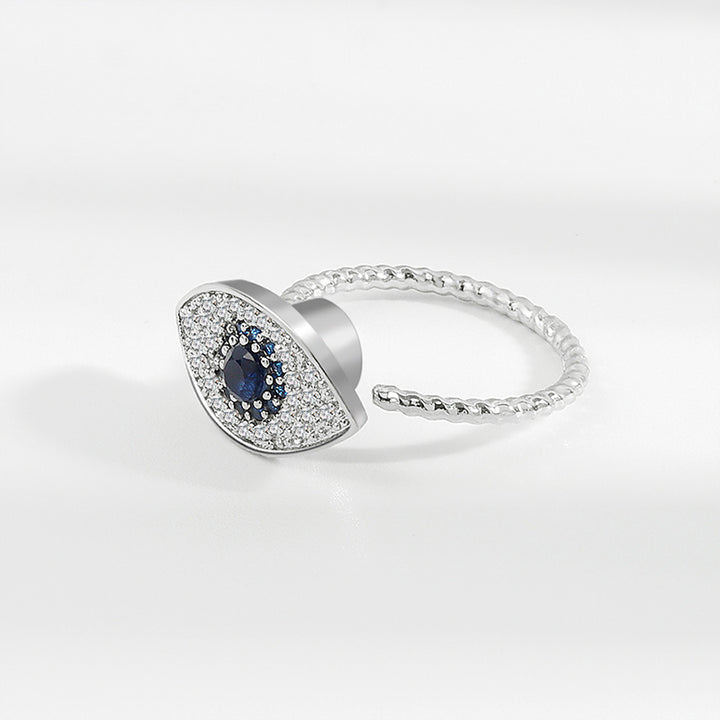 Anillo giratorio de plata de ley 925 con protección contra el mal de ojo