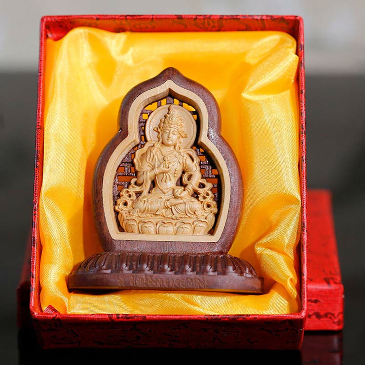 Estatua de la compasión grabada en madera de Buda Vajrasattva, decoración