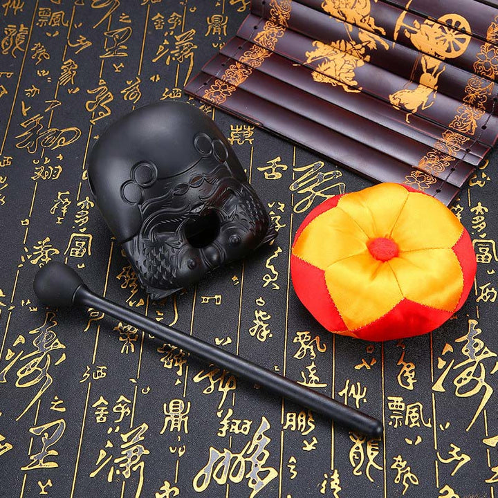 Patrón Pez Koi Templo Budista Mindfulness Mokugyo Tambor Pez Madera