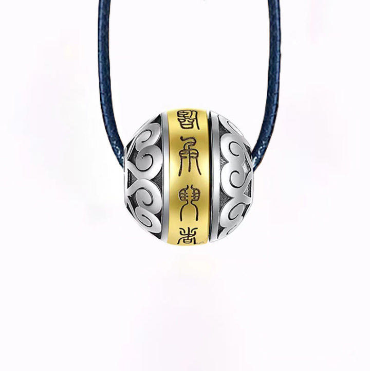 Buddha Stones taoísta Mantra de nueve caracteres grabado amuleto equilibrio collar colgante giratorio