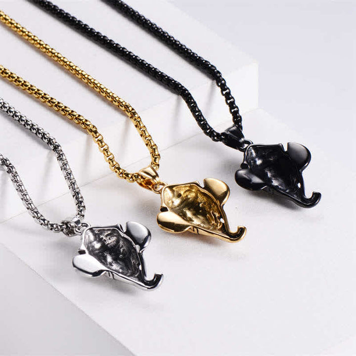 Collar con colgante de protección de acero de titanio y elefante Ganesh Ganpati - image 9