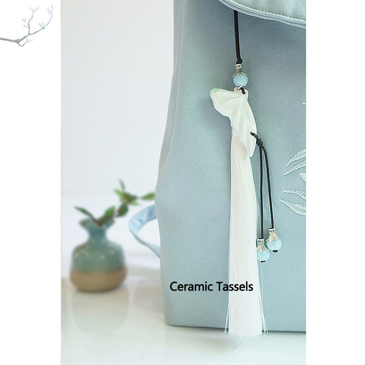 Mochila de lona de gran capacidad bordada hecha a mano con Buddha Stones - image 7