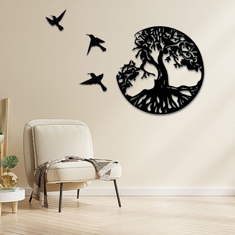 Buddha Stones Árbol de la vida Creación de pájaros Arte de pared