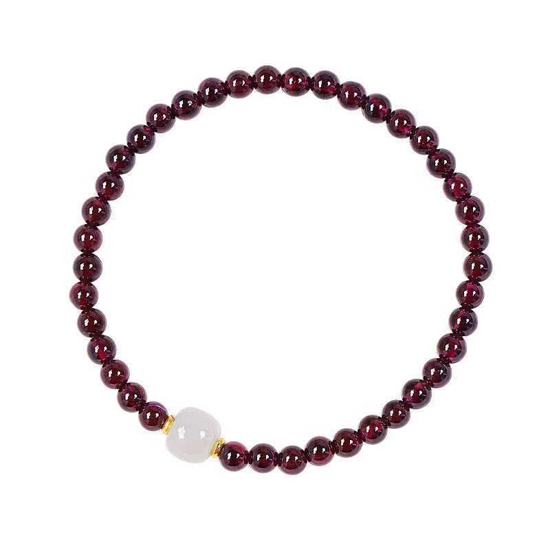 Pulsera de purificación de cuentas de jade granate natural con Buddha Stones