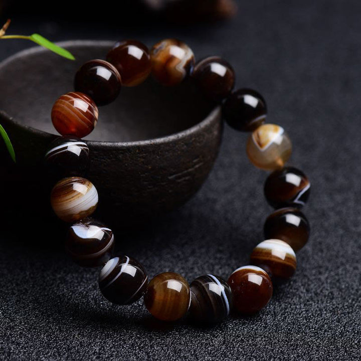 Pulsera Buddha Stones Sardónix Tibetano Felicidad Positiva