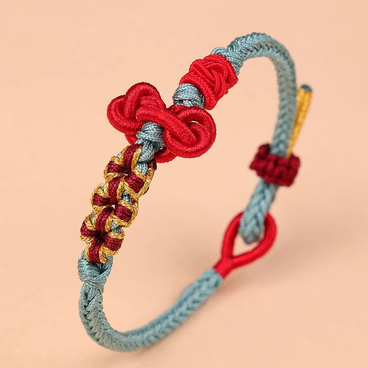 Pulsera de cuerda trenzada hecha a mano con Buddha Stones , nudo Wenchang, fuerza de la suerte