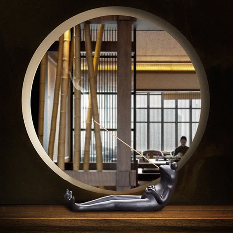 Quemador de incienso de curación espiritual de cerámica de rana de meditación - image 8