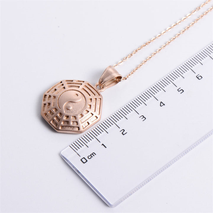 Bagua Yin Yang Collar de equilibrio de acero de titanio Colgante de cadena - image 13