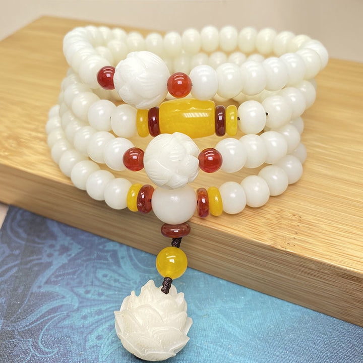 Pulsera de protección con 108 cuentas de Lotus Bodhi Seed Mala
