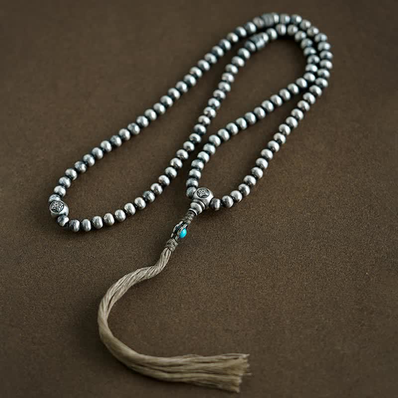 108 cuentas Mala de plata de ley 925, ágata roja, turquesa, pulsera con dijes de confianza