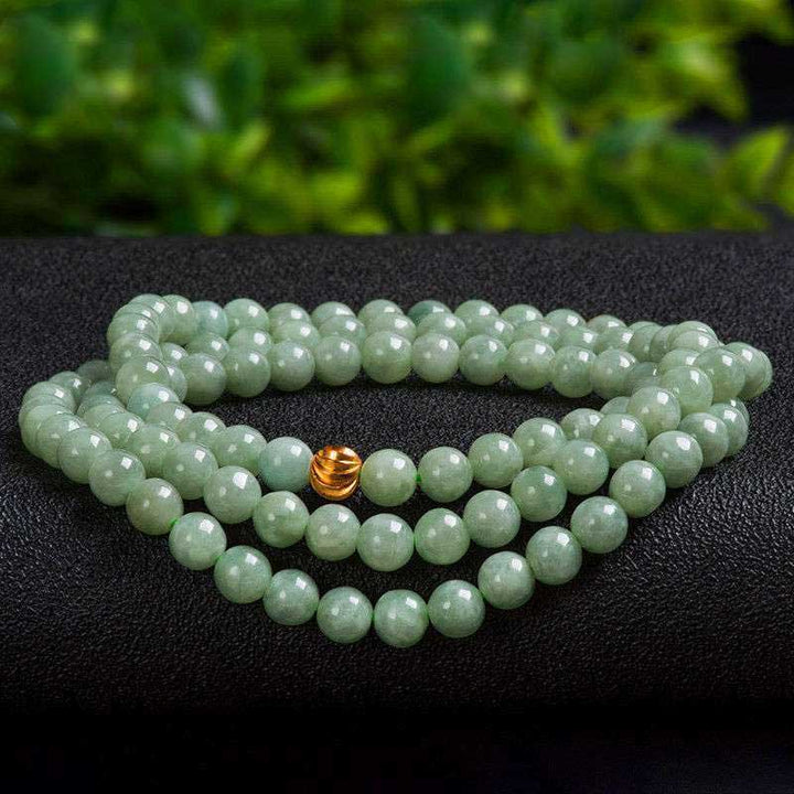 Pulsera de la Suerte de Jade de 108 Cuentas Mala