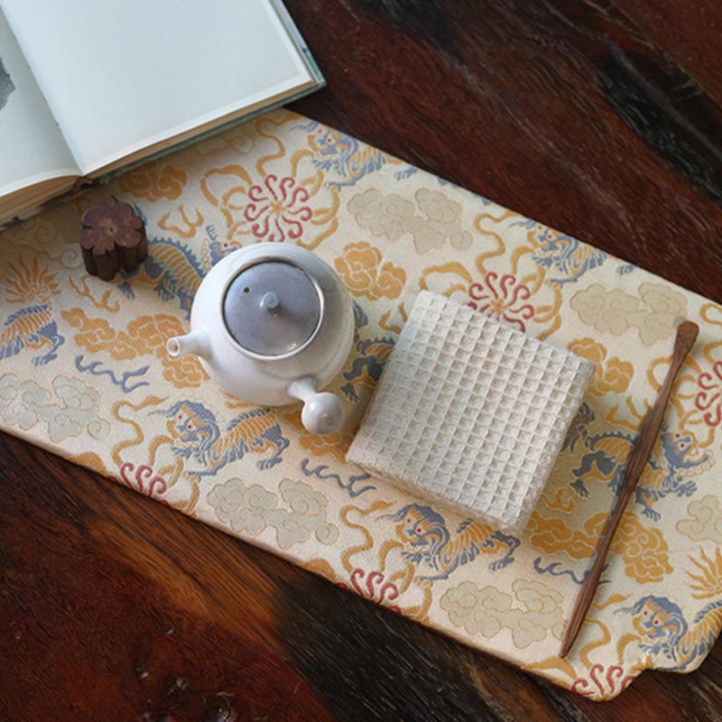Posavasos para taza de té con diseño de brocado floral elegante