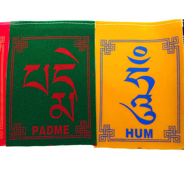 Bendición tibetana Caballo de viento Om Mani Padme Hum Bandera de oración para coche al aire libre - image 14