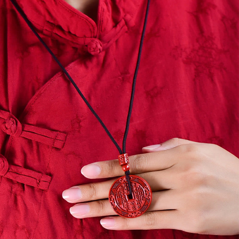 Buddha Stones cinabrio Natural fantasmas de montaña gastar dinero Bagua bendición collar colgante llavero