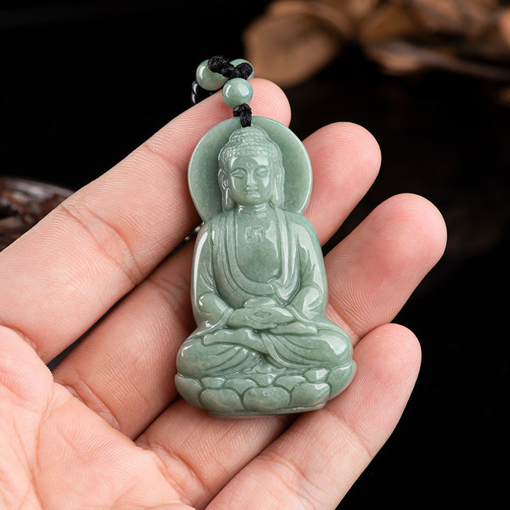 Collar de cadena de compasión con amuleto de jade de Buda Amitabha de Buddha Stones - image 4