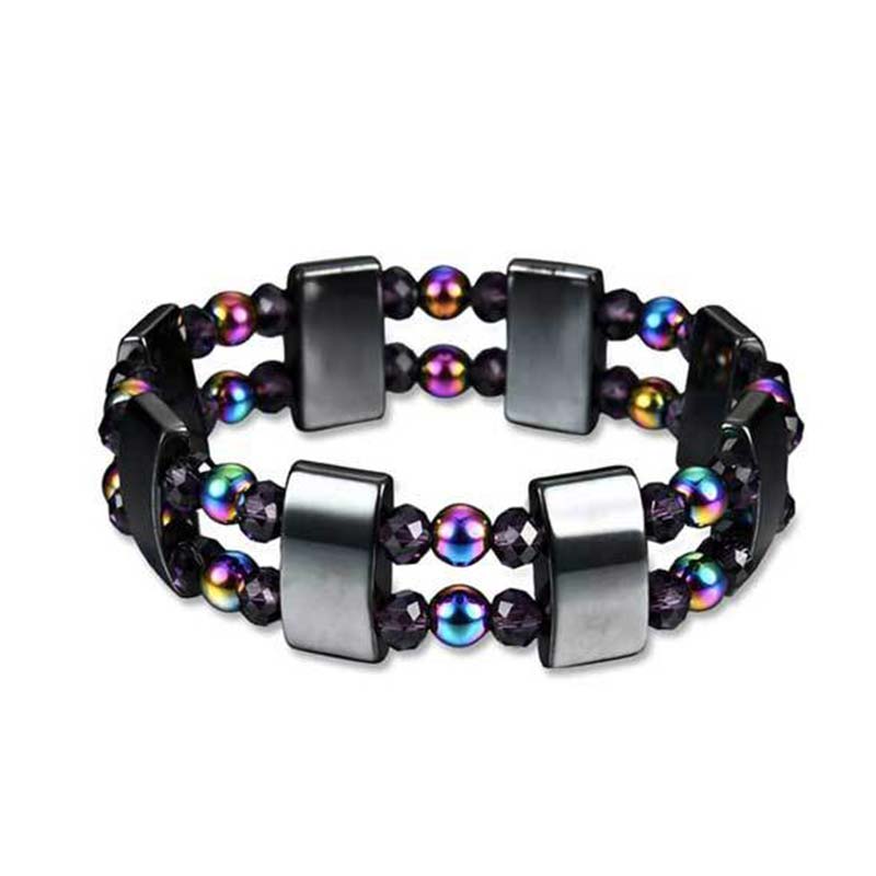 Pulsera de bienestar de hematita arcoíris con Buddha Stones