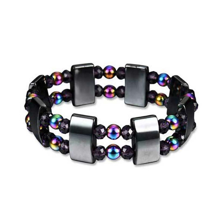 Pulsera de bienestar de hematita arcoíris con Buddha Stones