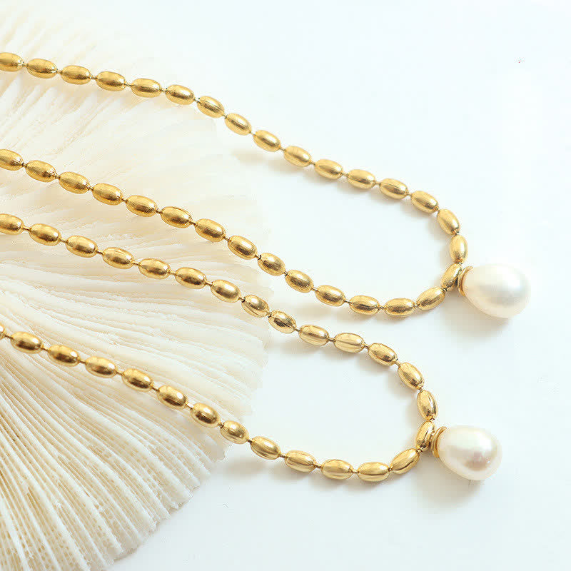 Colgante de collar de paz con cuentas de perlas