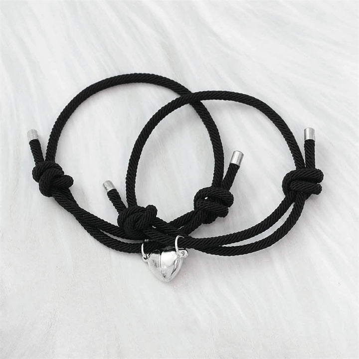 Pulsera de fuerza de cuerda de pareja magnética de amor de 2 piezas