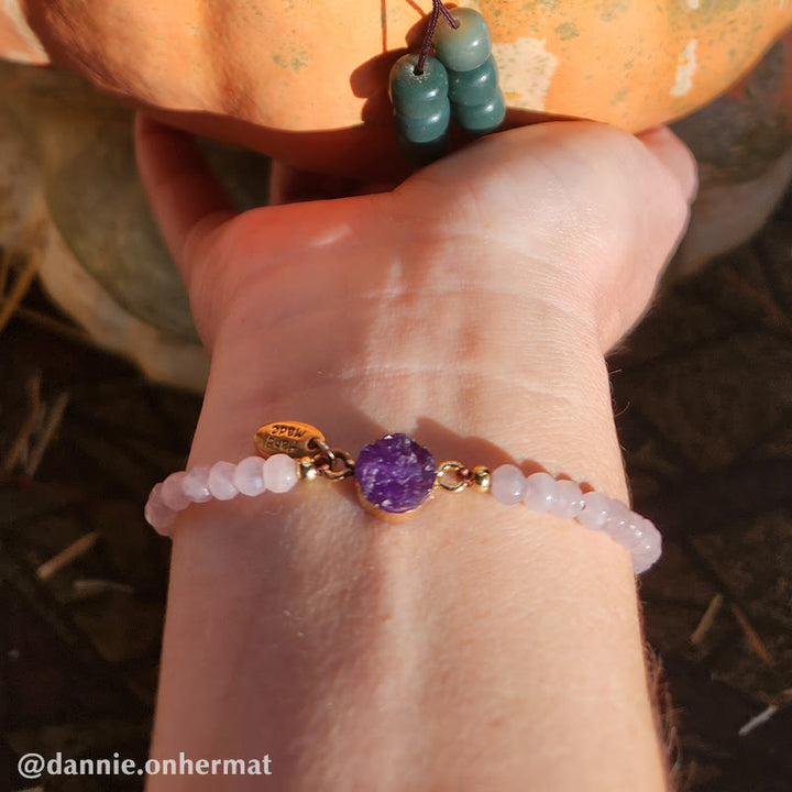 Pulsera curativa de la suerte con dije de cristal natural de Buddha Stones