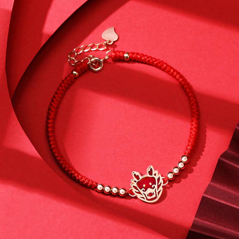 Pulsera de hilo rojo con Buddha Stones de plata de ley 925, zodíaco chino, suerte, fe, decoloración