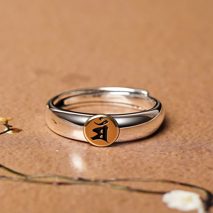 Anillo de paz de Buda Natal con Buddha Stones de Buda tibetanas Om Mani Padme Hum talladas del zodíaco chino
