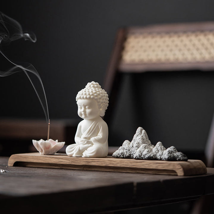 Buddha Stones, flor de loto, Tathagata Kwan Yin, Avalokitesvara Ksitigarbha, palo de cerámica para meditación, decoración de quemador de incienso