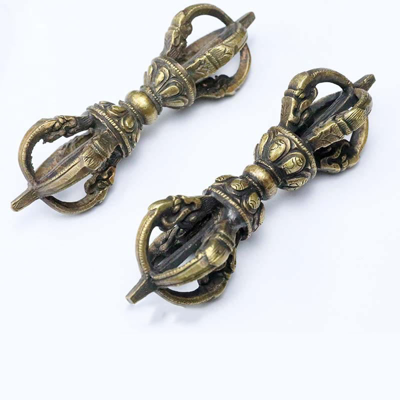 Buddha Stones hechas a mano Nepal cinco puntas tres puntas Vajra Dorje fuerza decoración de cobre