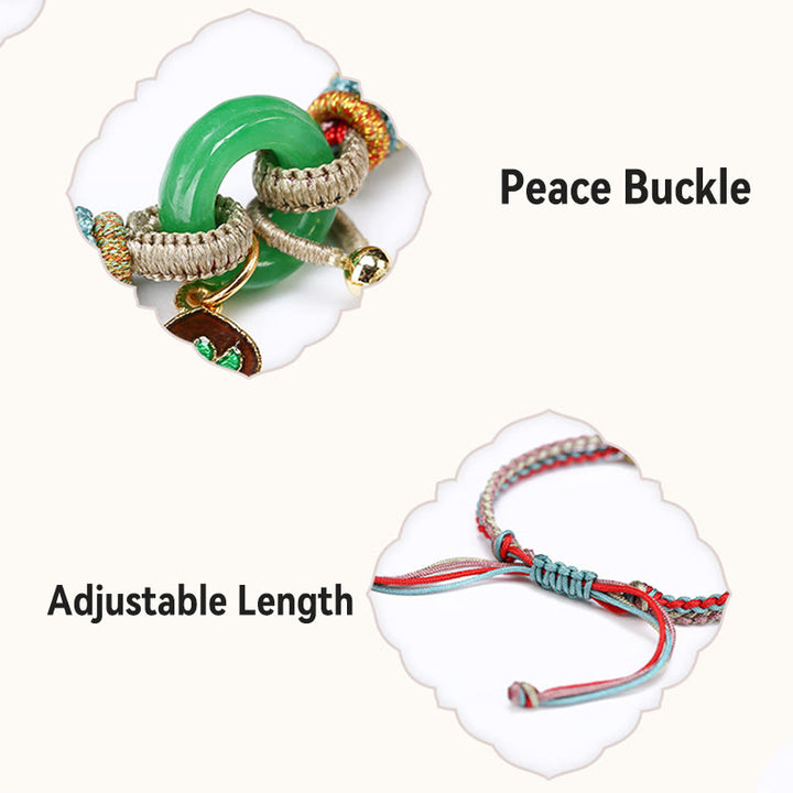 Buddha Stones, cuerda colorida, calcedonia, loto, Jade, paz, hebilla, armonía, pulsera con dije de calabaza