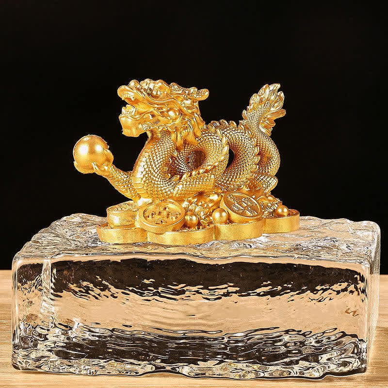 Buddha Stones Feng Shui Dragón Moneda de Cobre Riqueza Éxito Suerte Decoración