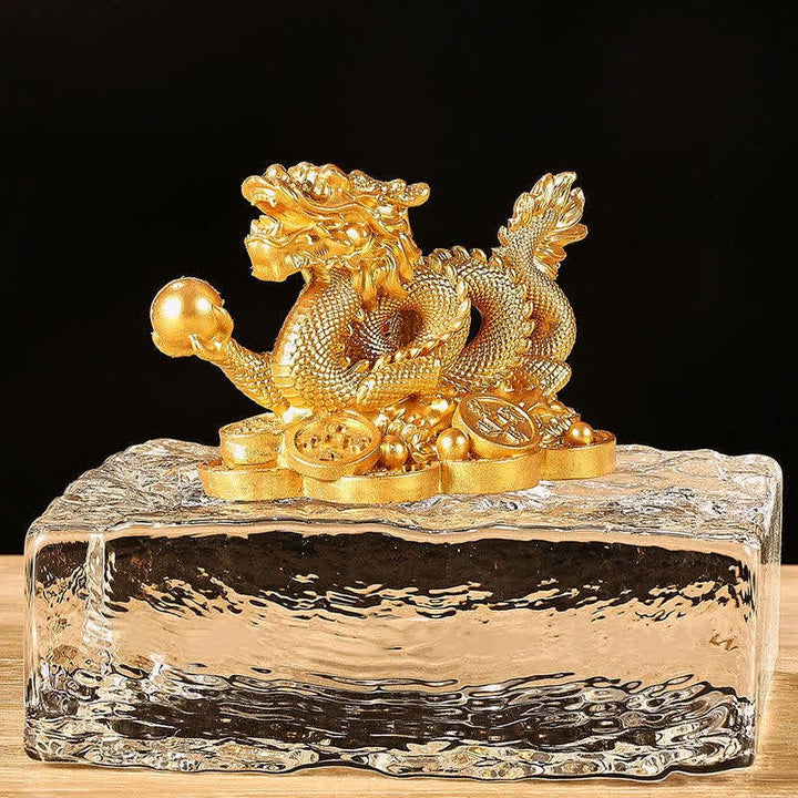 Buddha Stones Feng Shui Dragón Moneda de Cobre Riqueza Éxito Suerte Decoración