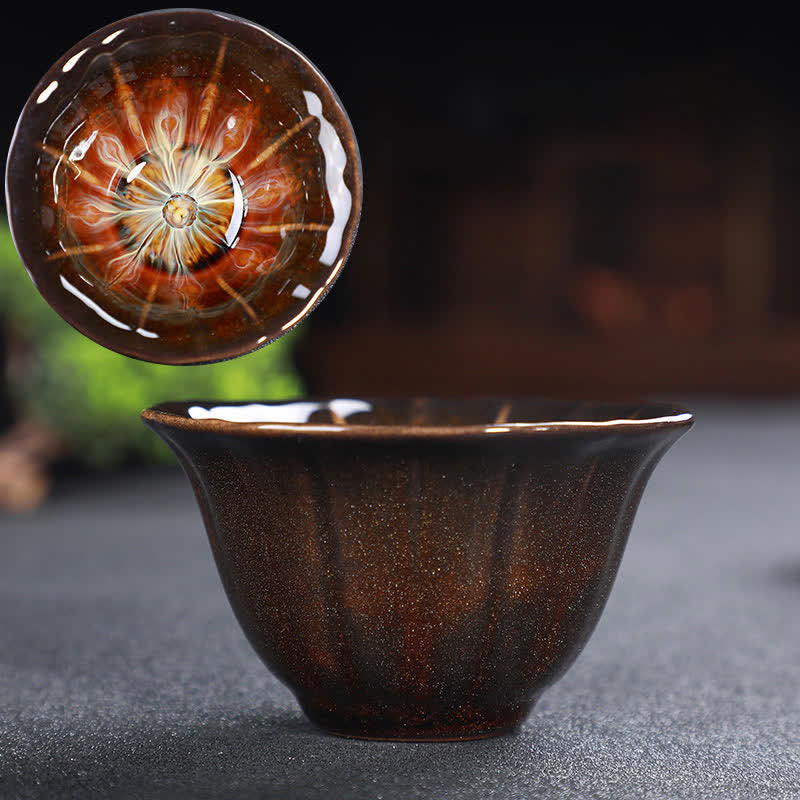 Tazas de té de cerámica coloridas con Buddha Stones para el hogar y la oficina